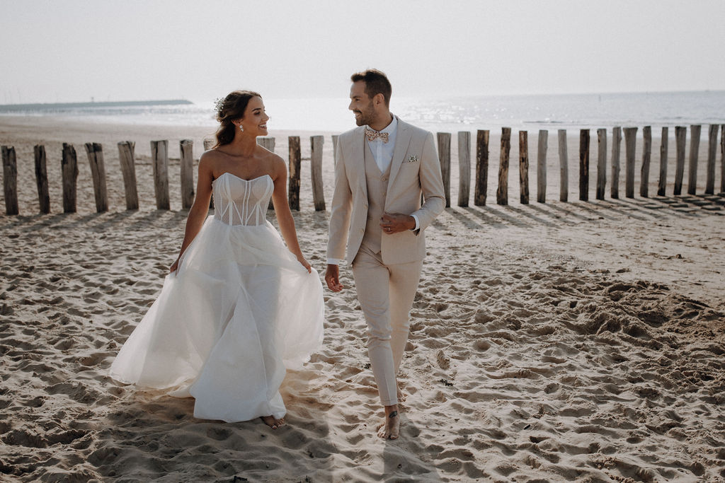 Hochzeit am Strand in Luxemburg, geplant von der Hochzeitsplanerin Mia Weydert.